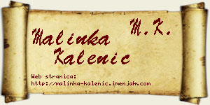 Malinka Kalenić vizit kartica
